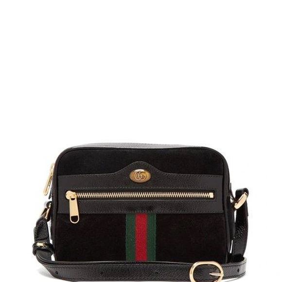 Gucci Bags Gucci Ophidia Black Suede Crossbody Bag Poshmark